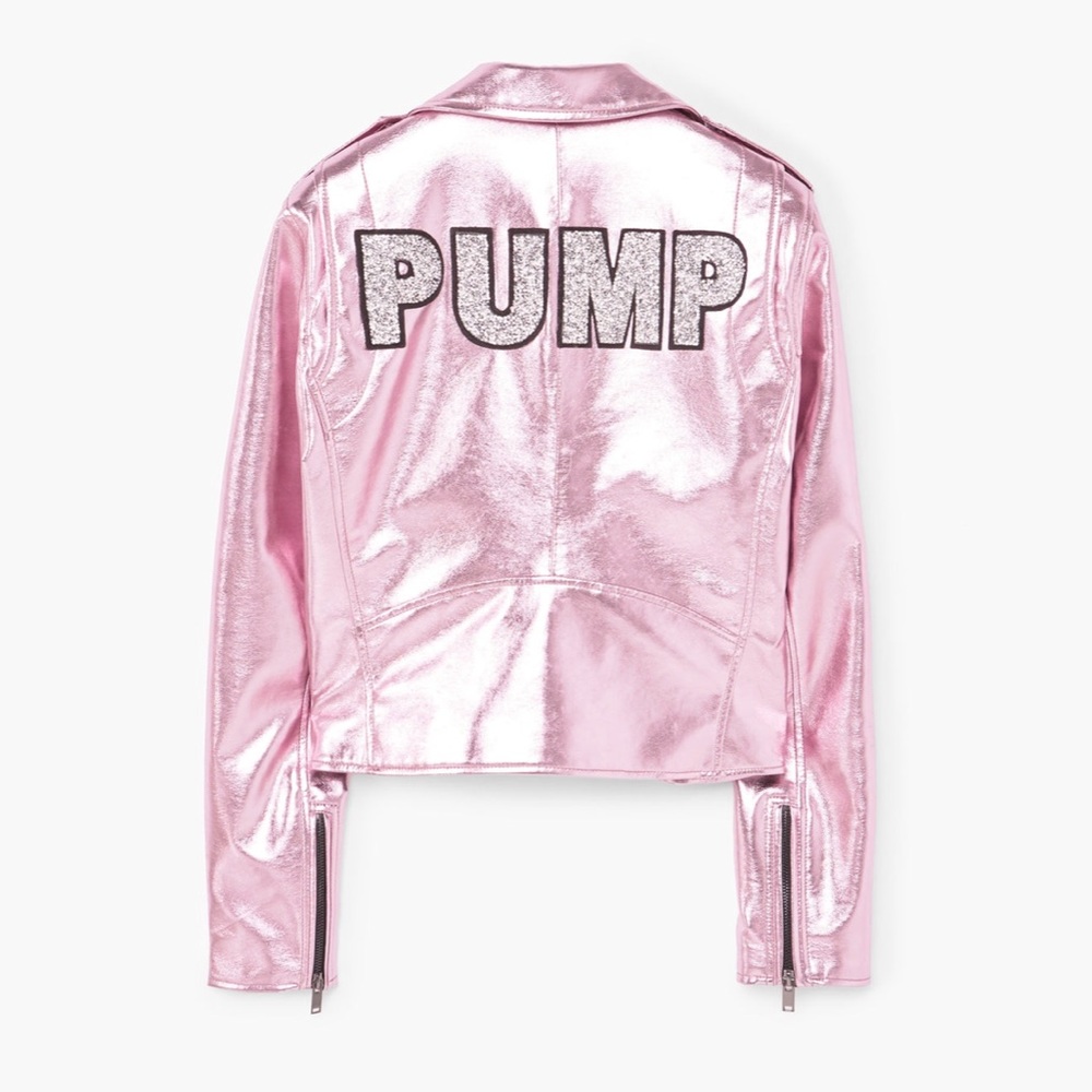 Metallic Pink Moto Jacket